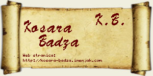 Kosara Badža vizit kartica